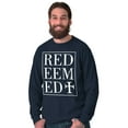 thumbnail image 1 of Redeemed Cross Christian Faith Plus Size Long Sleeve Graphic Tee Shirt Brisco Brands 3X, 1 of 5