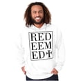 thumbnail image 1 of Redeemed Cross Christian Faith Unisex Plus Fleece Graphic Hoodie Brisco Brands 3X, 1 of 5