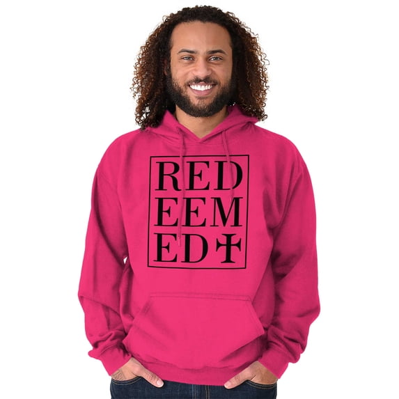 Redeemed Cross Christian Faith Unisex Plus Fleece Graphic Hoodie Brisco Brands 4X