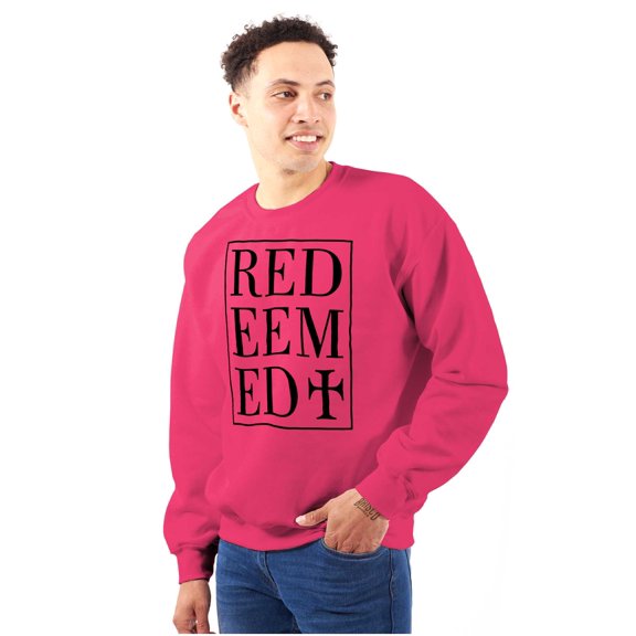 Redeemed Cross Christian Faith Unisex Plus Fleece Graphic Sweatshirt Brisco Brands 3X
