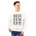 thumbnail image 1 of Redeemed Cross Christian Faith Unisex Plus Fleece Graphic Sweatshirt Brisco Brands 5X, 1 of 5