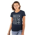 thumbnail image 1 of Redeemed Cross Christian Faith Womens Slim Fit Graphic Tee Brisco Brands S, 1 of 5
