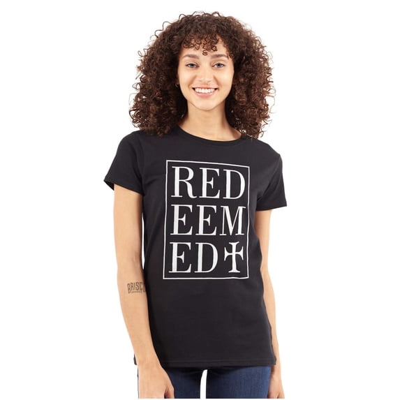 Redeemed Cross Christian Faith Womens Slim Fit Graphic Tee Brisco Brands M