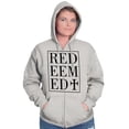 thumbnail image 1 of Redeemed Cross Christian Faith Zip Up Hoodie Men's Women's Brisco Brands X, 1 of 6