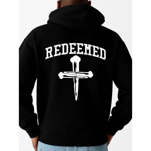 Redeemed Cross Hoodie sweatshirt mens hoodies black Comfortable Material,Bold Design spring Unique Design Unisex Shirt Graphic tshirts Trendy Unisex Shirt Printed tshirts