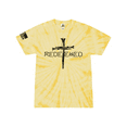 thumbnail image 1 of Redeemed Cross Nails Mens Christian American Flag Sleeve T-shirt Graphic Tee-Dandelion Swirl-small, 1 of 1