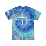 Redeemed Cross Nails Mens Christian American Flag Sleeve T-shirt Graphic Tee Graphic Tee-Blue Jerry Tie Dye-small