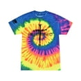 thumbnail image 1 of Redeemed Cross Nails Mens Christian American Flag Sleeve T-shirt Graphic Tee Graphic Tee-Neon Rainbow Tie Dye-xl, 1 of 1