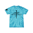 thumbnail image 1 of Redeemed Cross Nails Mens Christian American Flag Sleeve T-shirt Graphic Tee Graphic Tee-Turquoise Tie Dye-medium, 1 of 4