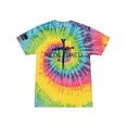 thumbnail image 1 of Redeemed Cross Nails Mens Christian American Flag Sleeve T-shirt Graphic Tee-Saturn-large, 1 of 1