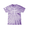thumbnail image 1 of Redeemed Cross Nails Mens Christian American Flag Sleeve T-shirt Graphic Tee-Spider Lavender-medium, 1 of 1