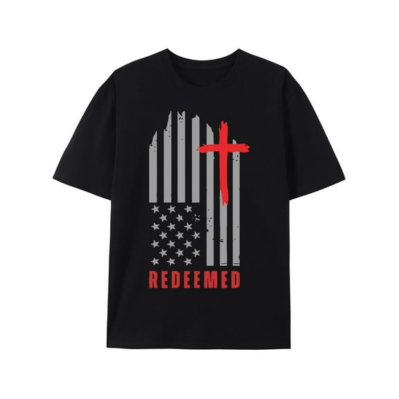 Redeemed Cross Nails Mens Christian Jesus Shirt Short Sleeve T-Shirt Religious Graphic Tee Tops for Women Men