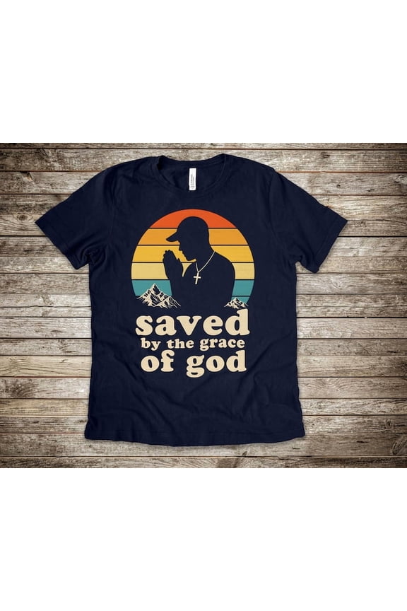 Redeemed & Rising Tee – Retro Script Graphic Shirt