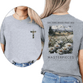 thumbnail image 1 of Redemptive Alchemy Design Casual Tops God Turns Broken Pieces Print Tshirts Divine Transformation Bible Verse Graphic Tees Gray,2XL, 1 of 5