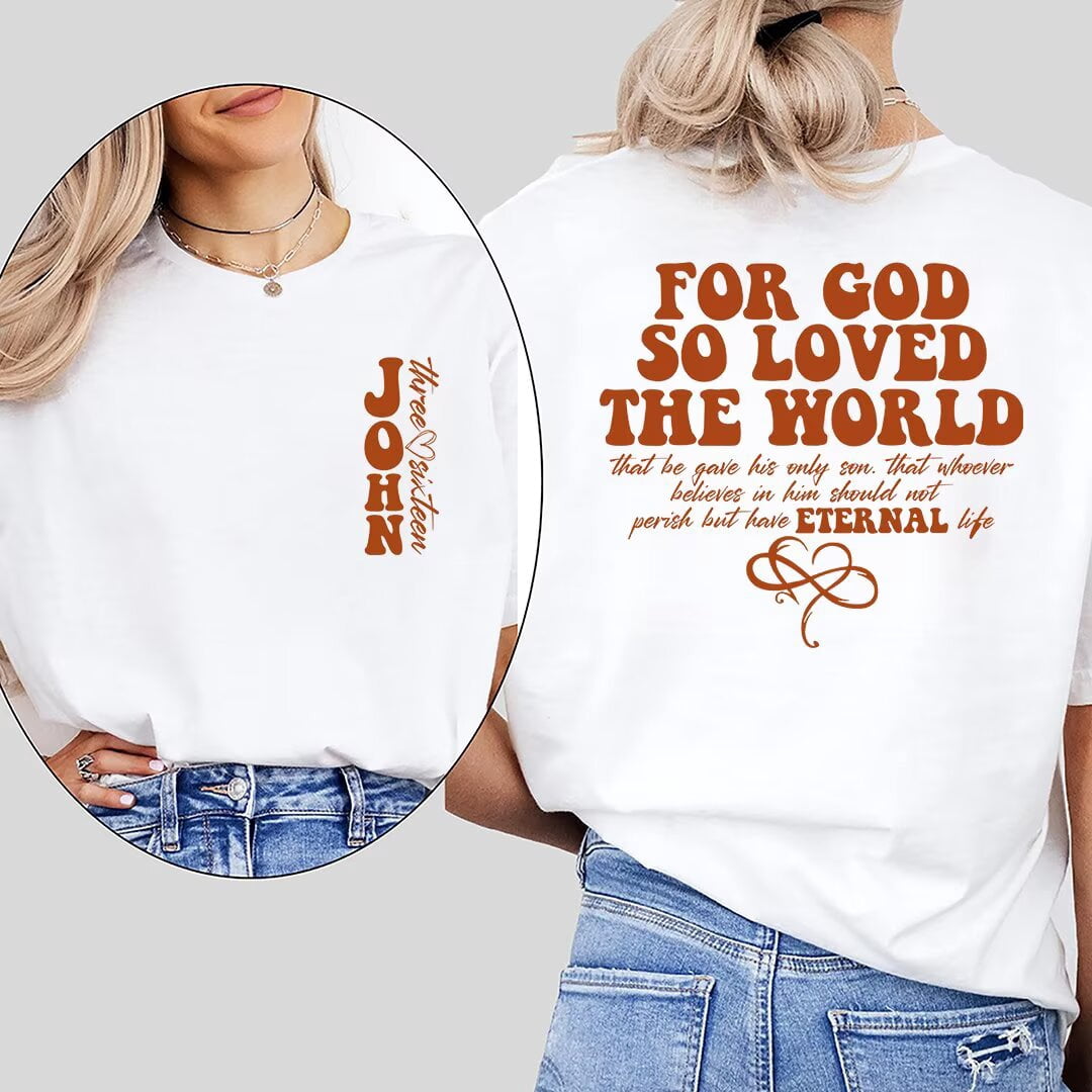 JOHN 3:16 Print Oatmeal Oversized Graphic Pullover Top - American Graham Apparel