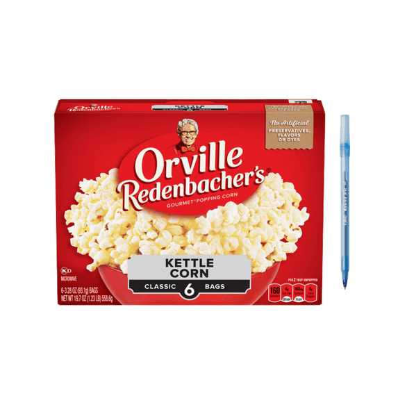 Redenbacher's Microwave Popcorn Kettle Corn Classic, 6 Bags, 3.28 oz