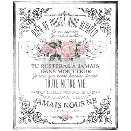 Redesign With Prima Redesign Decor Transfers - My Heart - Total Sheet Size 24"x35", Cut Into 3 Sheets Upc 655350647650