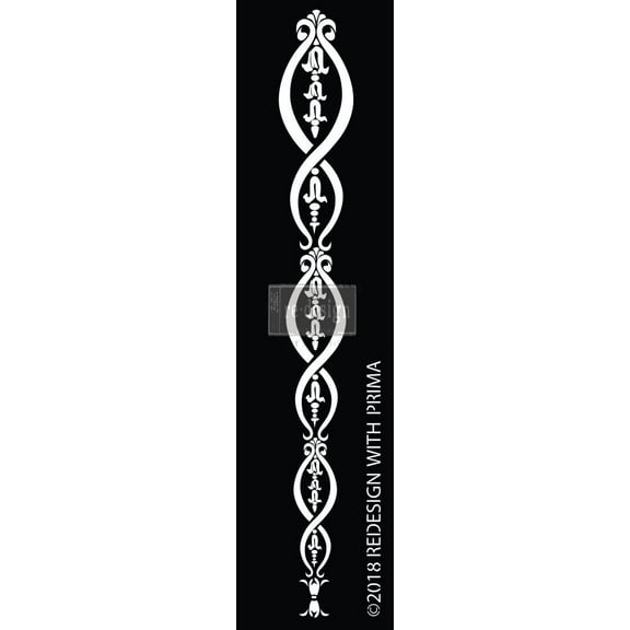 Redesign with Prima 24 Redesign Adhesive Silk Screen Stencil - Taliana Border - 3x12in / nylon mesh (COO - China) UPC 655350632748