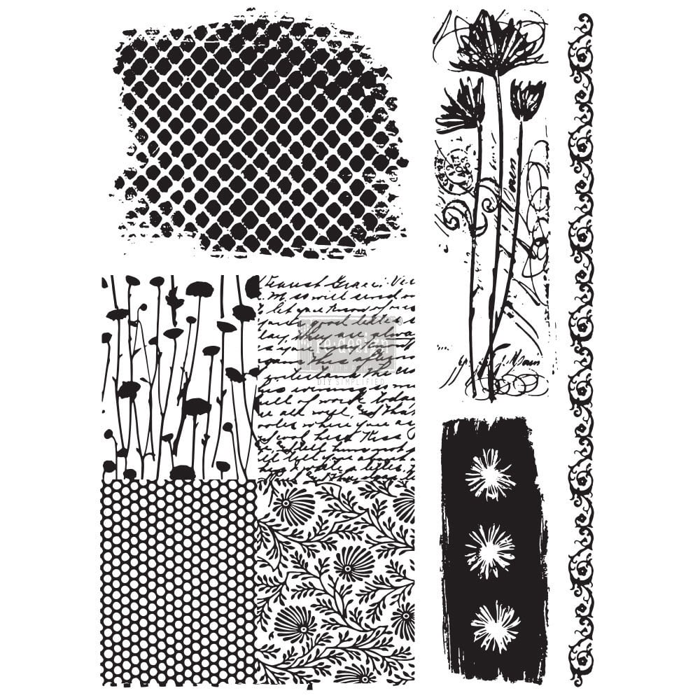 Redesign with Prima 24 Redesign Adhesive Transfer - Nature & Scripts - 17x23 sheet size / rub-ons UPC 655350637286