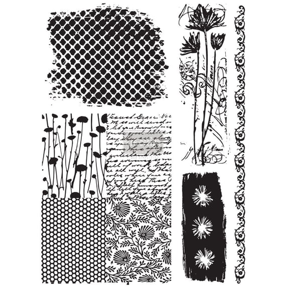 Redesign with Prima 24 Redesign Adhesive Transfer - Nature & Scripts - 17x23 sheet size / rub-ons UPC 655350637286