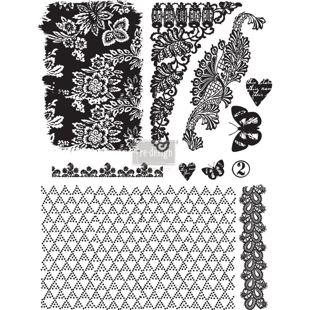 Redesign with Prima 24 Redesign Adhesive Transfer - Rustic Elegance - 17x23 sheet size / rub-ons UPC 655350637309