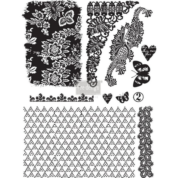 Redesign with Prima 24 Redesign Adhesive Transfer - Rustic Elegance - 17x23 sheet size / rub-ons UPC 655350637309