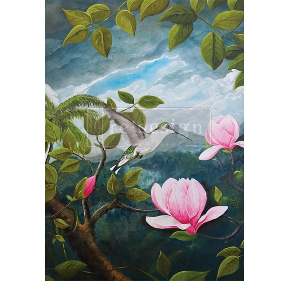 Redesign with Prima A1 Decoupage Rice Paper (Mulberry Tissue Paper) Spring Magnolias 23.4X33.1 655350655853