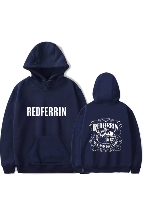 Redferrin Merch Hoodie! Unisex Casual Long-Sleeve Pullover - Size 2XS, Navy Fashion Top