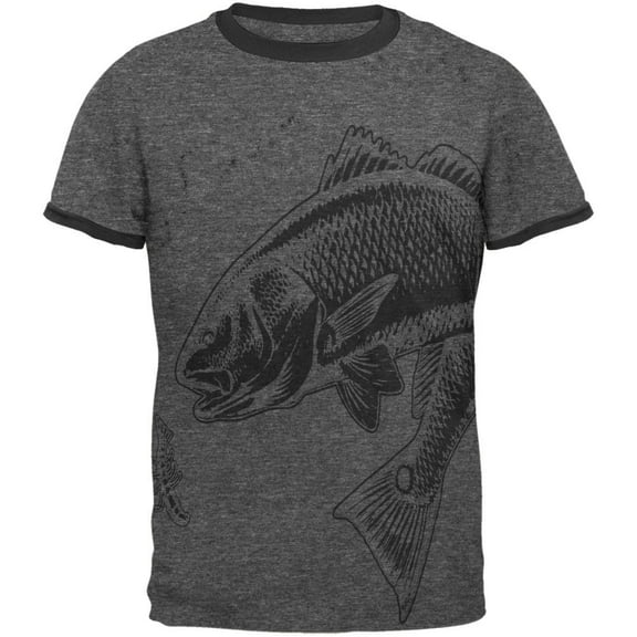 Redfish Red Drum Fish Mens Ringer T Shirt
