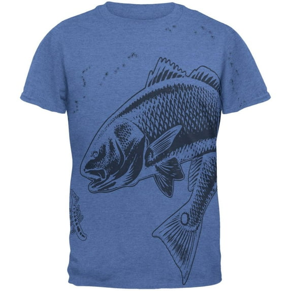 Redfish Red Drum Fish Mens T Shirt Heather Royal LG