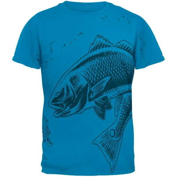 Redfish Red Drum Fish Mens T Shirt Sapphire X-LG