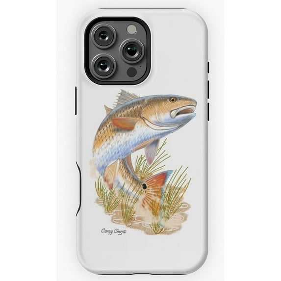 Redfish in Grass Ocean Fishing Art Phone Case for iPhone 16 15 14 13 12 11 Pro Max