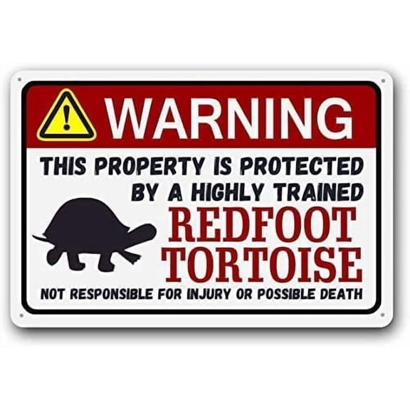 Redfoot Tortoise Sign Funny Metal Pet Gift Exotic Small Pet Tin Sign Gift For Women Men 8x12 Inch