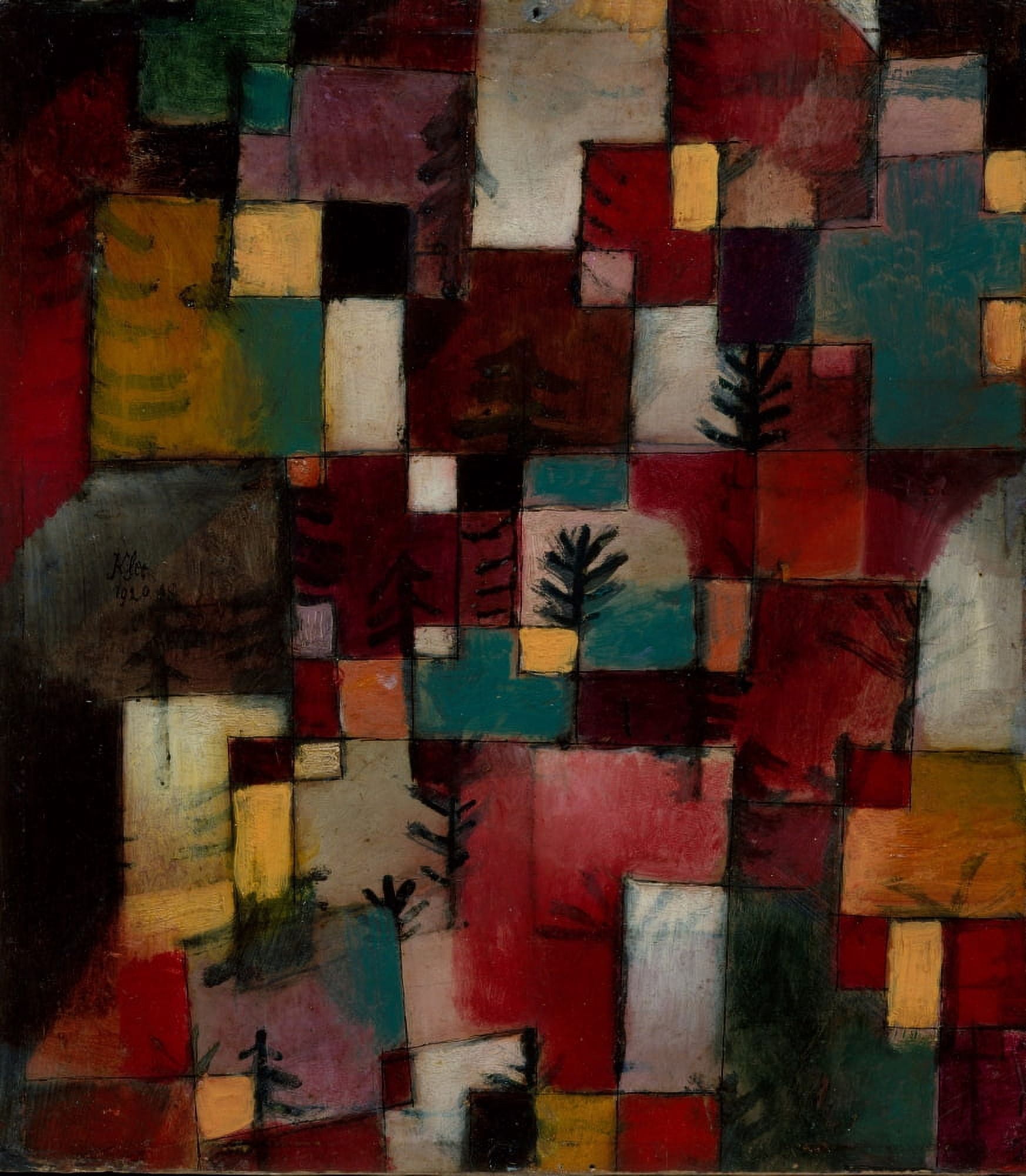 Redgreen and Violet-yellow Rhythms 1920 Canvas Art - Paul Klee (18 x 24)