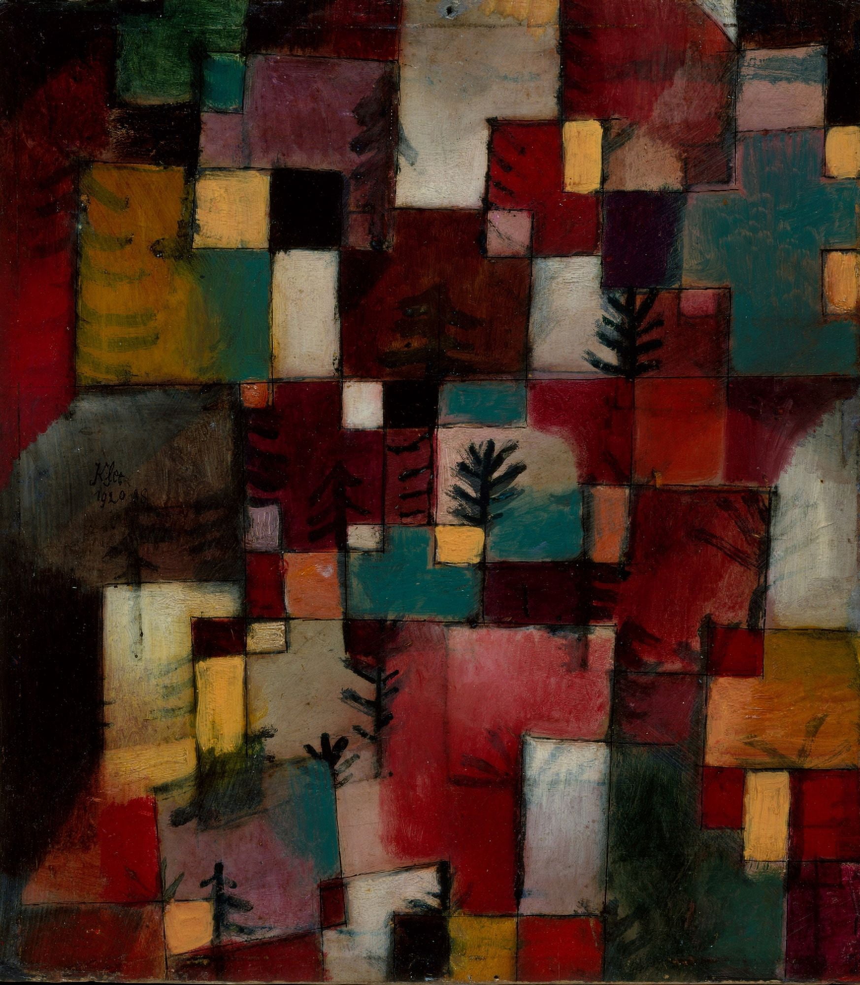 Redgreen and Violet-yellow Rhythms 1920 Canvas Art - Paul Klee (24 x 36)