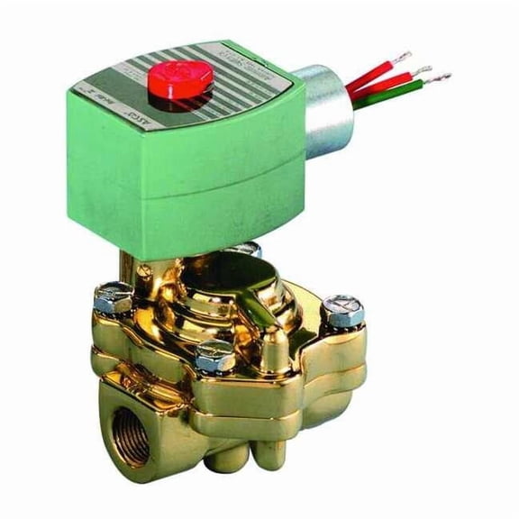 Solenoid Valve, 2-Way, 2-Position, Normally Closed, 1/2 in Pipe Size, 120V AC, Slow-Closing, Brass