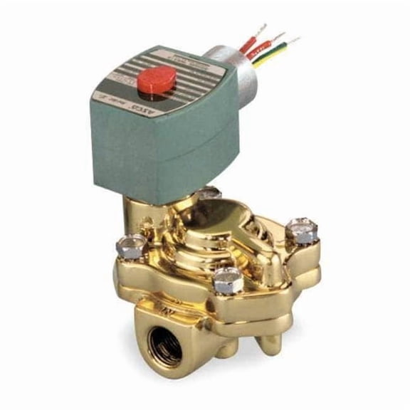 Solenoid Valve, 2-Way, 2-Position, Normally Closed, 3/4 in Pipe Size, 120V AC, Slow-Closing, Brass