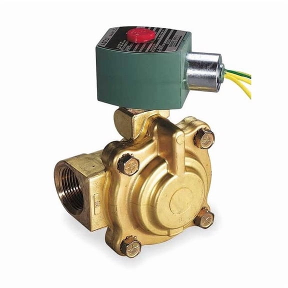 Solenoid Valve, 2-Way, 2-Position, Normally Closed, 1 in Pipe Size, 120V AC, Slow-Closing, Brass