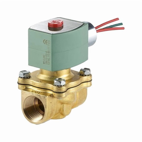 Redhat 120VAC Brass Solenoid Valve, Normally Closed, 1" Pipe Size HT8210G054
