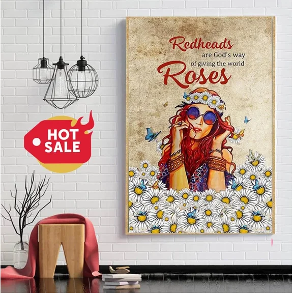 Redheads Are God'S Way Of Giving The World Home Decor Vintage Art Print Cute Birthday Gift Wall Art