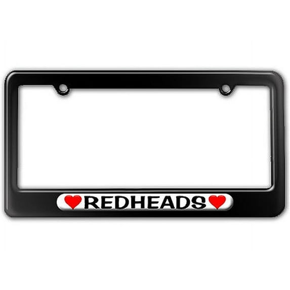 Redheads Love with Hearts License Plate Frame