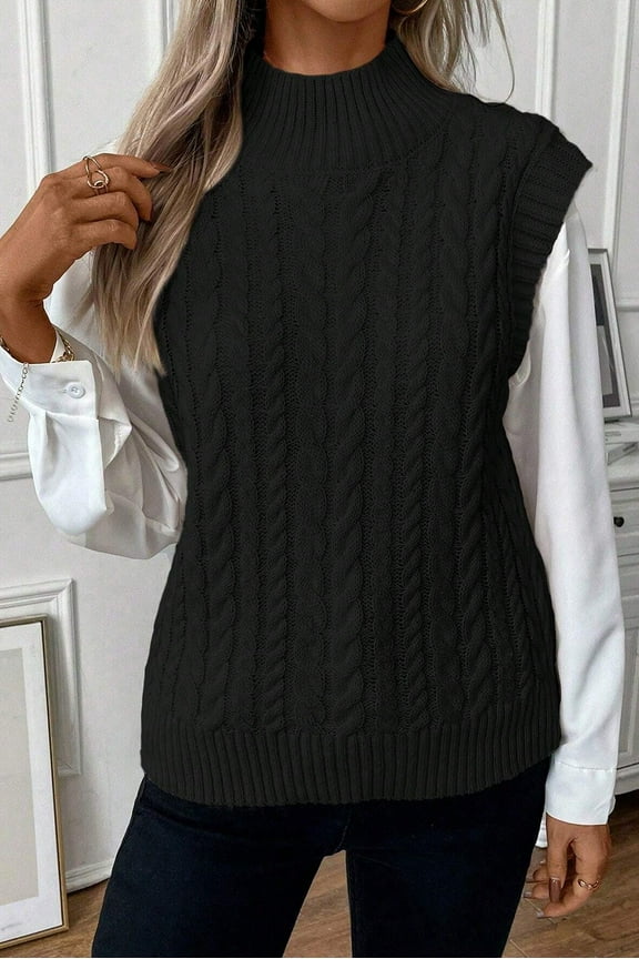 Chic Cable Knit Vest – Must-Have Winter Cozy