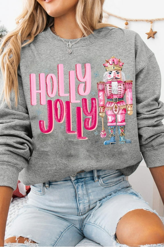 Chic Nutcracker Print Sweater - Cozy & Trendy for Women!