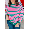 thumbnail image 1 of Redhotype Chic Pink Striped Sweater - Plus Size, Stay Cozy & Stylish!, 1 of 8