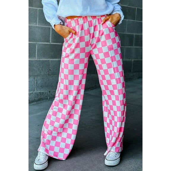 Redhotype Chic Plaid Wide Leg Pants - High Waist Fit