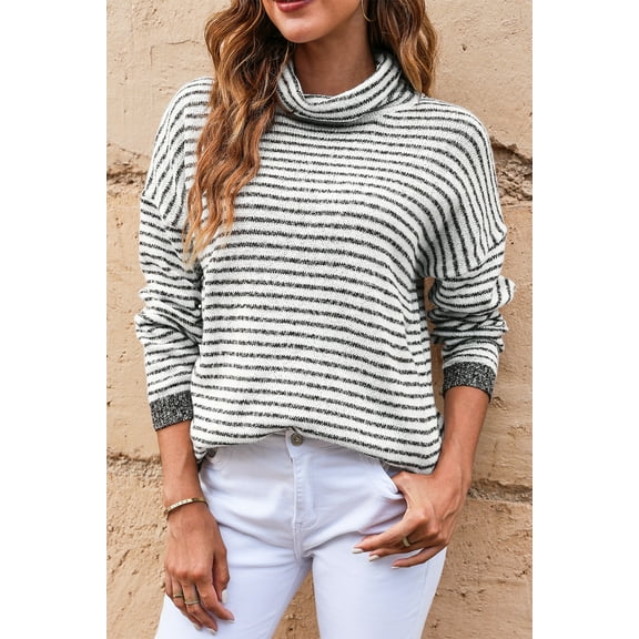 Redhotype Chic Striped Turtleneck - Cozy & Easy Everyday Fit