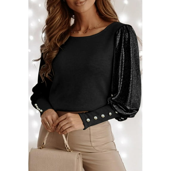 Redhotype Classic Puff-Sleeve Top - Black Elegance, Fit for Every Occasion!
