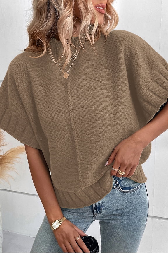 Elegant Mock Neck Knit Sweater - Versatile Layering Must-Have