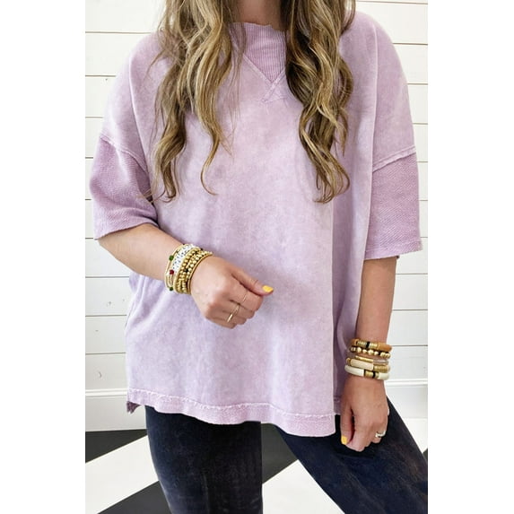 Redhotype Elegant Oversized Tee - Orchid Bloom Flair!