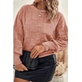 thumbnail image 1 of Redhotype Elegant Plus Size Sweater - Timeless Rose Tan Checkered Knit, 1 of 4